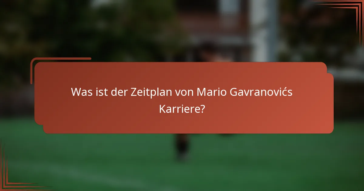 Was ist der Zeitplan von Mario Gavranovićs Karriere?