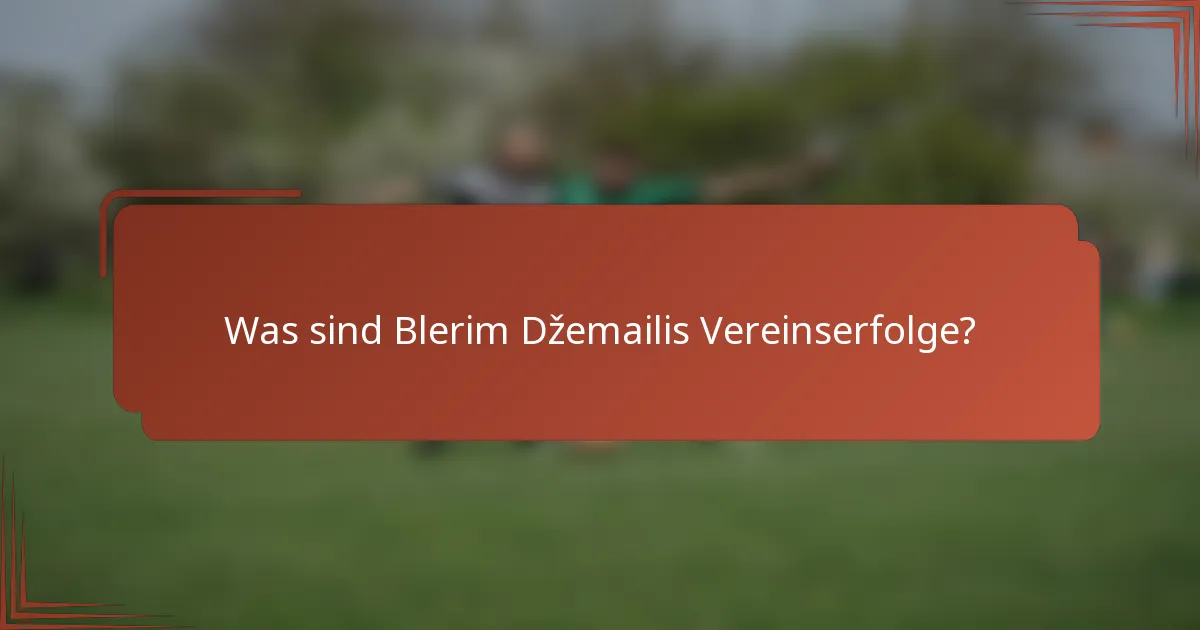 Was sind Blerim Džemailis Vereinserfolge?