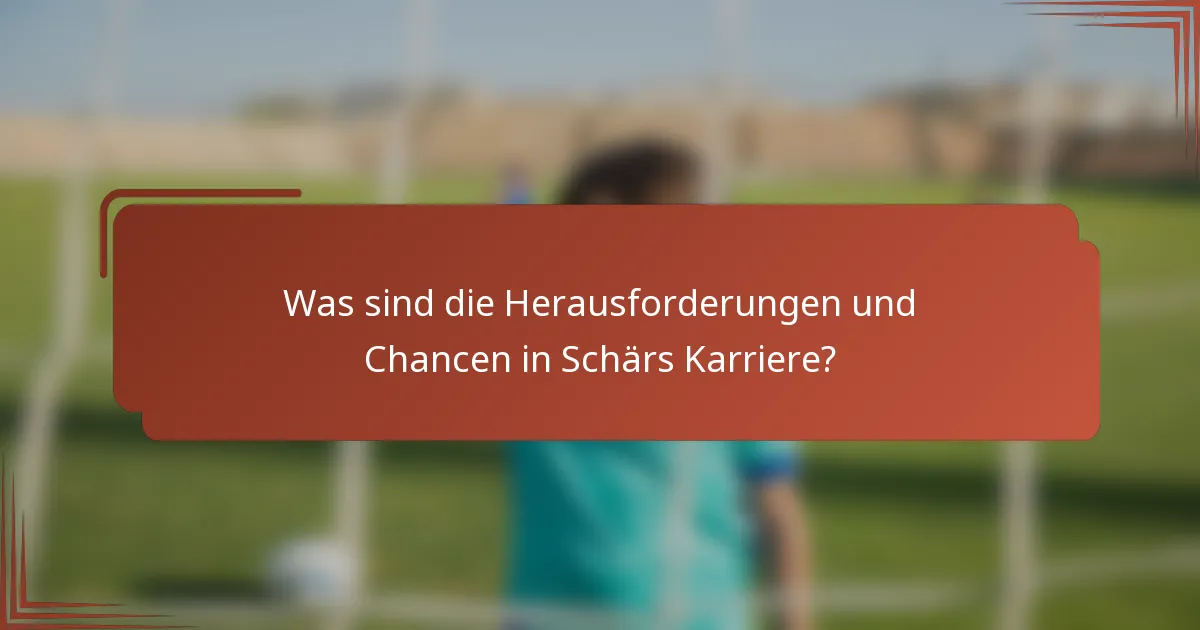 Was sind die Herausforderungen und Chancen in Schärs Karriere?