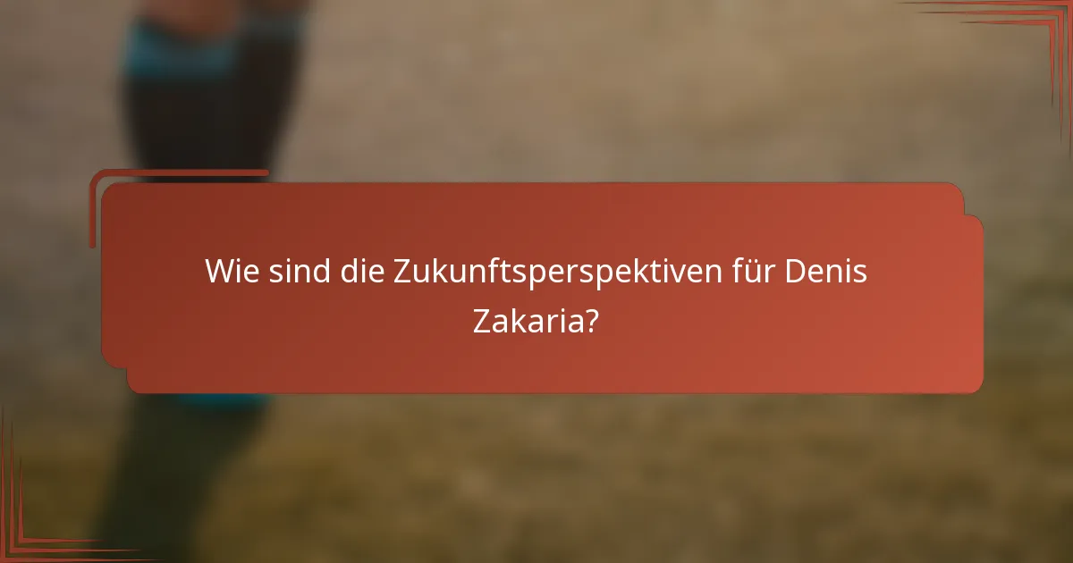Wie sind die Zukunftsperspektiven für Denis Zakaria?